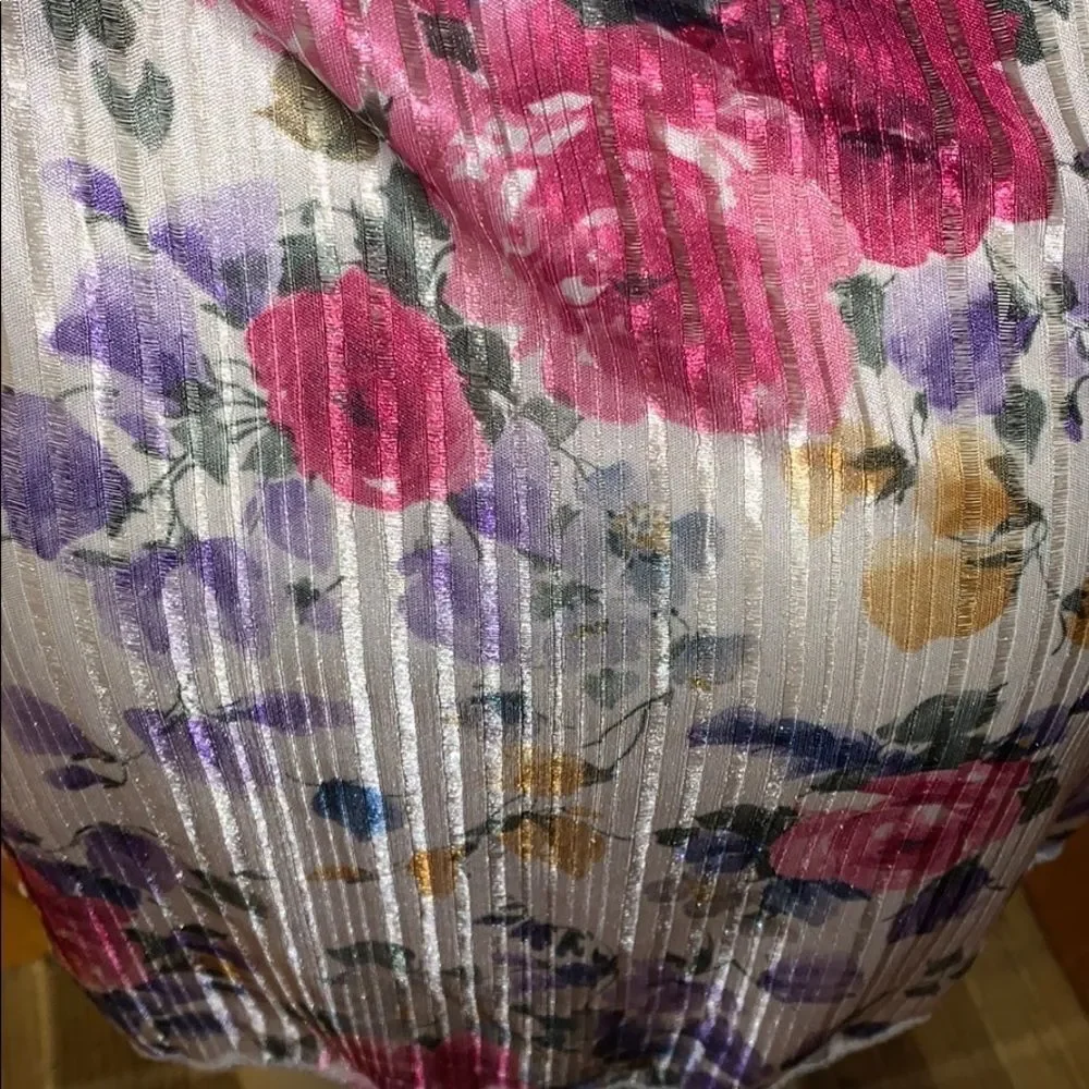 Large‎ Floral Print satin lace slip dress. Size small